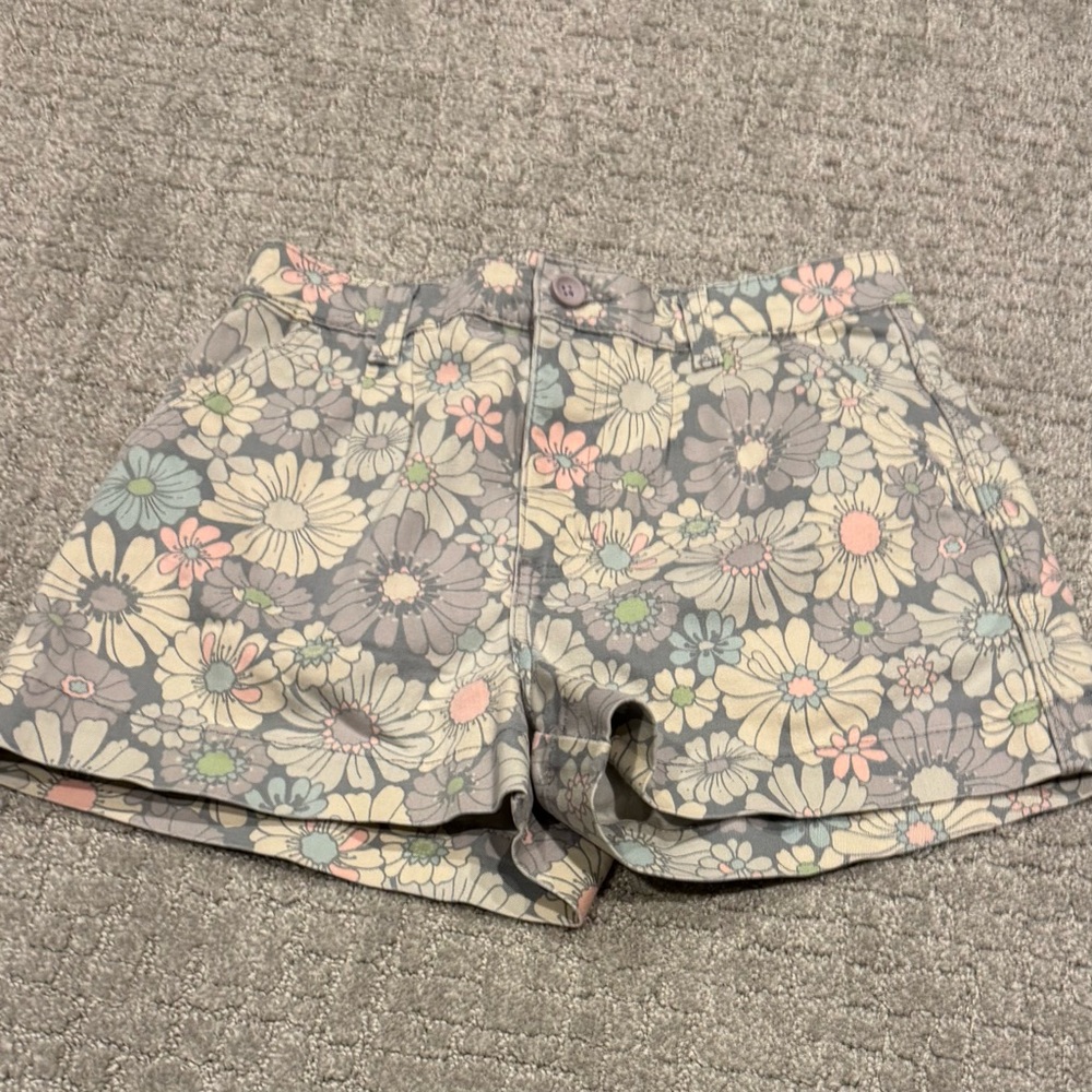 Floral Print Women's Cotton Shorts - Pastel Multi